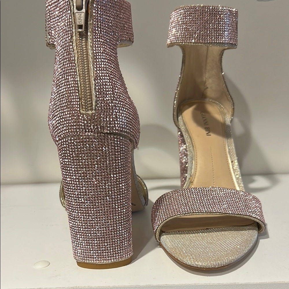 Elegant Pink Glitter Heels